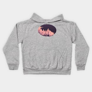 Pink Fog Forest Kids Hoodie